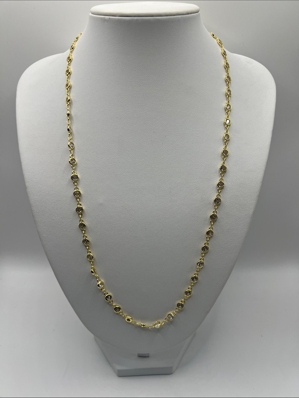 626. Diamond by the Yard 18k Gold Plated Necklace 24 1/2”